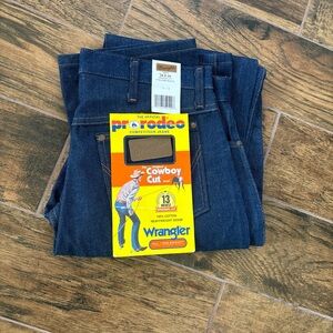 Wrangler 13MWZ Cowboy Cut Jeans  Rigid Raw Indigo Unwashed 34x34 Deadstock NOS